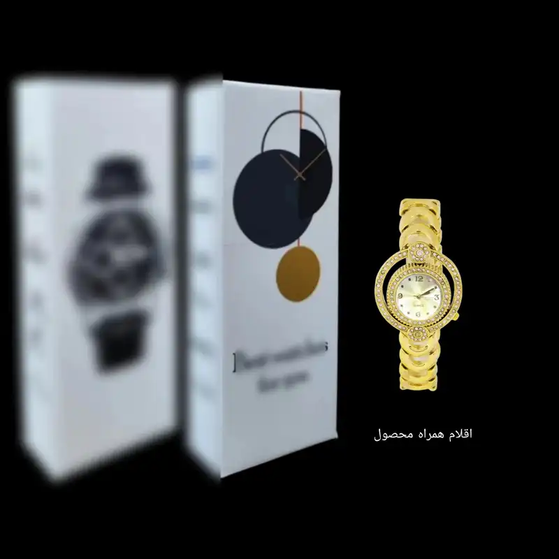 ساعت مچی عقربه ای زنانه مدل قاب دور نگین بند زنجیری
