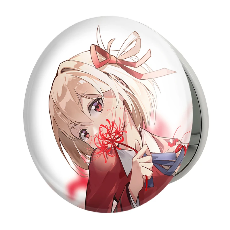 آینه جیبی خندالو طرح چیساتو انیمه لیکوریس ریکویل Lycoris Recoil مدل تاشو کد 23090 