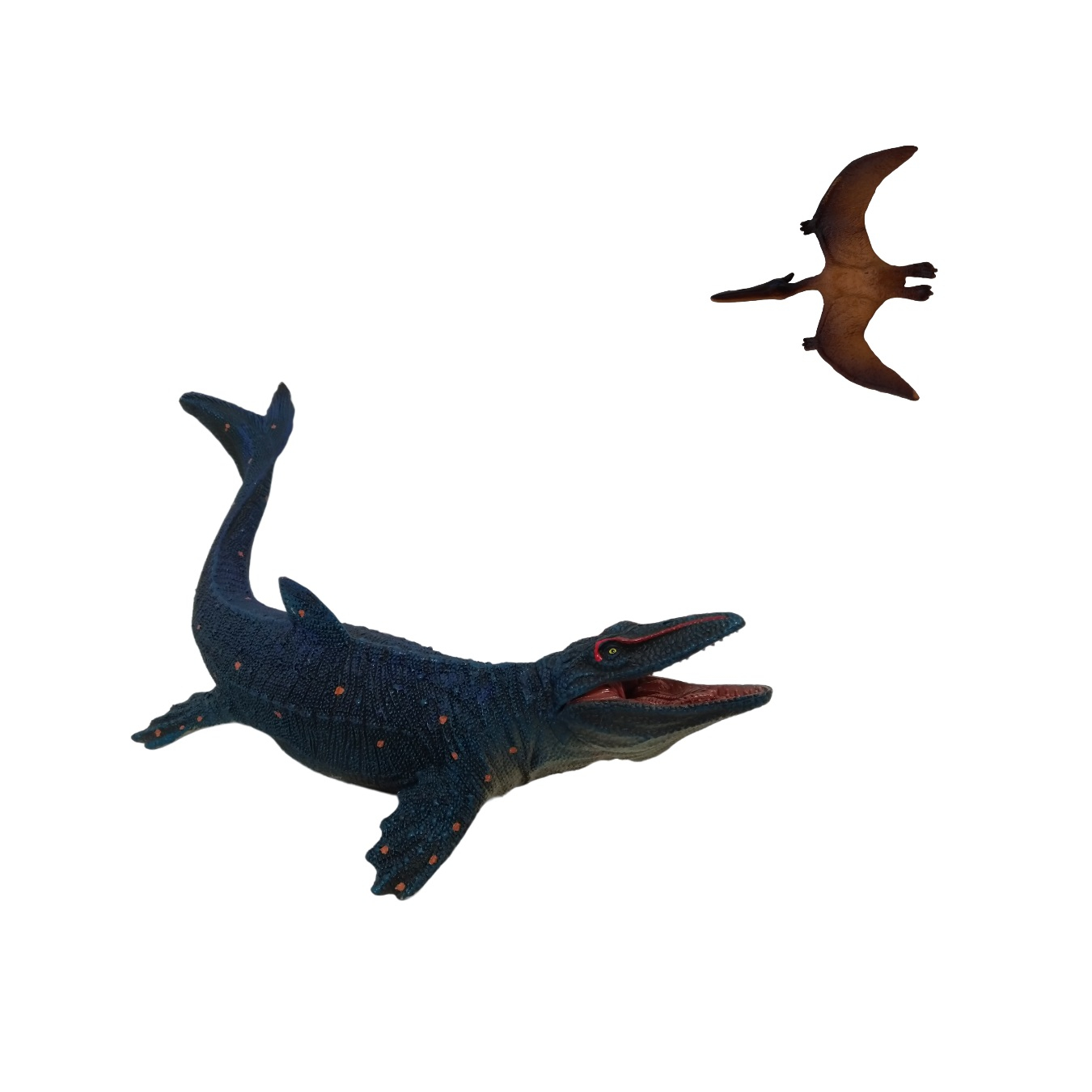 فیگور مدل دایناسور فک متحرک طرح Mosasaurus Hunting for Pterosaur مجموعه 2 عددی