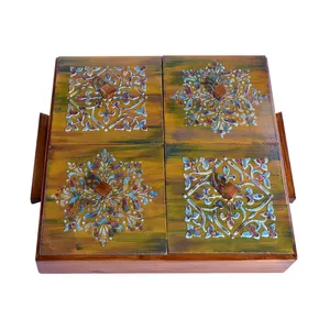  سینی چوبی مدل پذیرایی درب دار