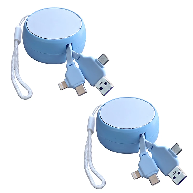 کابل تبدیل USB-C/USB-A به لایتنینگ/USB-C مدل 65w-4in1 طول 1 متر بسته دو عددی