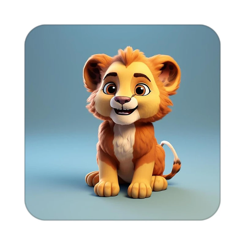 زیر لیوانی کاکتی طرح شیر مدل mp22840