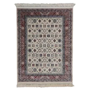  فرش ماشینی طرح قشقایی کد 436-17 زمینه کرمی