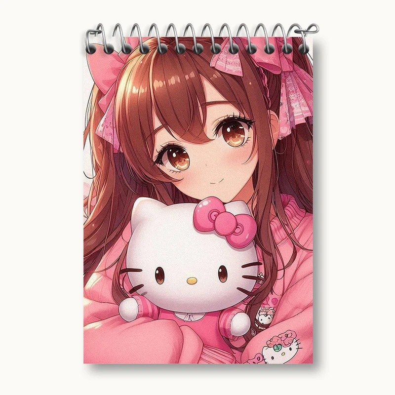 دفتر یادداشت 50 برگ خندالو طرح هلو کیتی (Hello Kitty) کد N1997