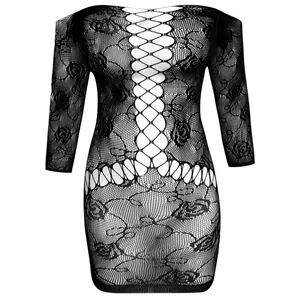 لباس خواب زنانه ماییلدا مدل پیراهن آستین سه ربع کد  4855-7043 رنگ مشکی