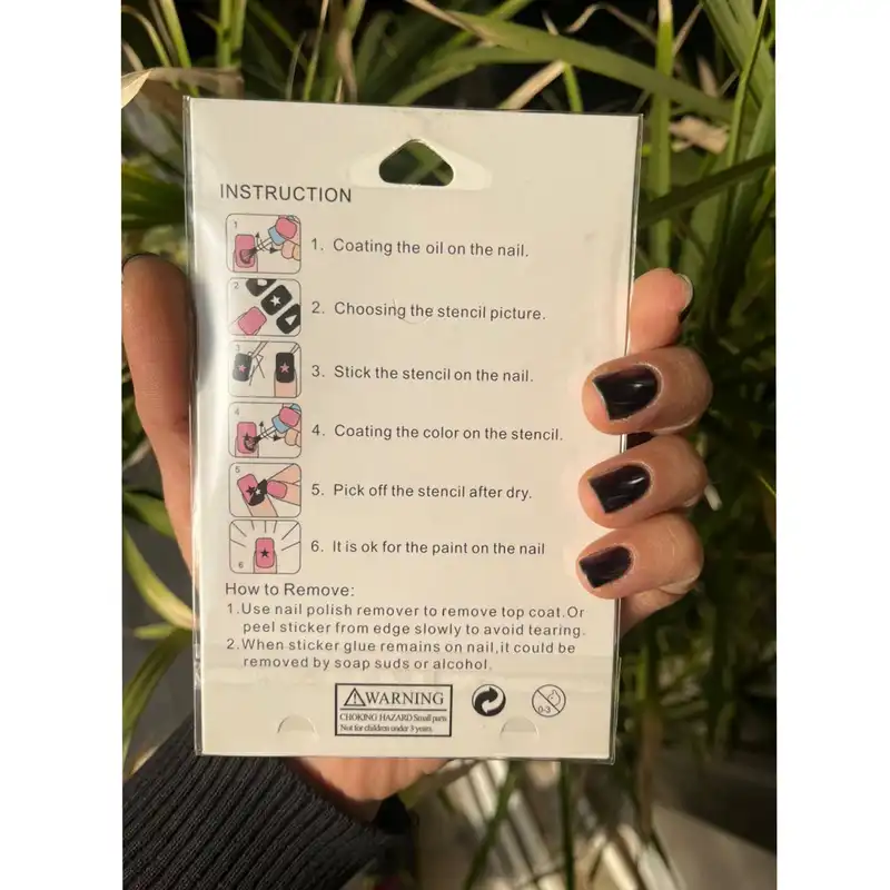 شابلون طراحی ناخن نیل استنسیل مدل L057