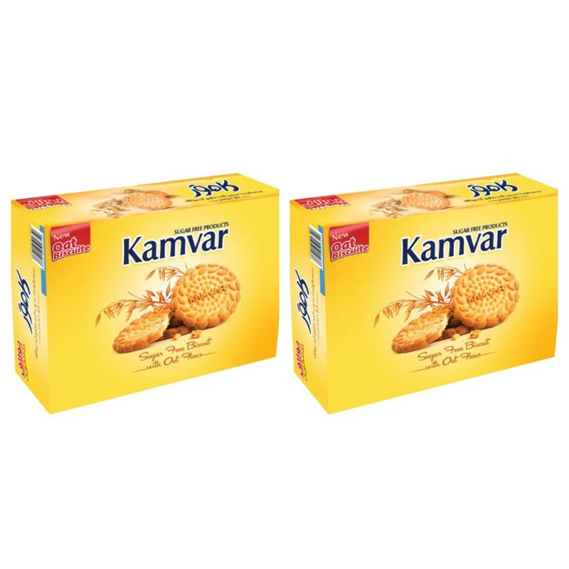 بیسکویت جو رژیمی با آرد یولاف کامور - 500 گرم بسته 2 عددی