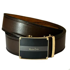 کمربند مردانه مدل چرم طبیعی سگک ریلی 010