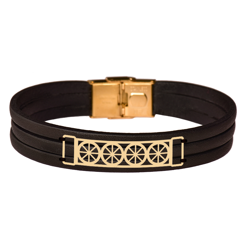 دستبند طلا 18 عیار زنانه کرابو طرح دایره مدل Kr101157