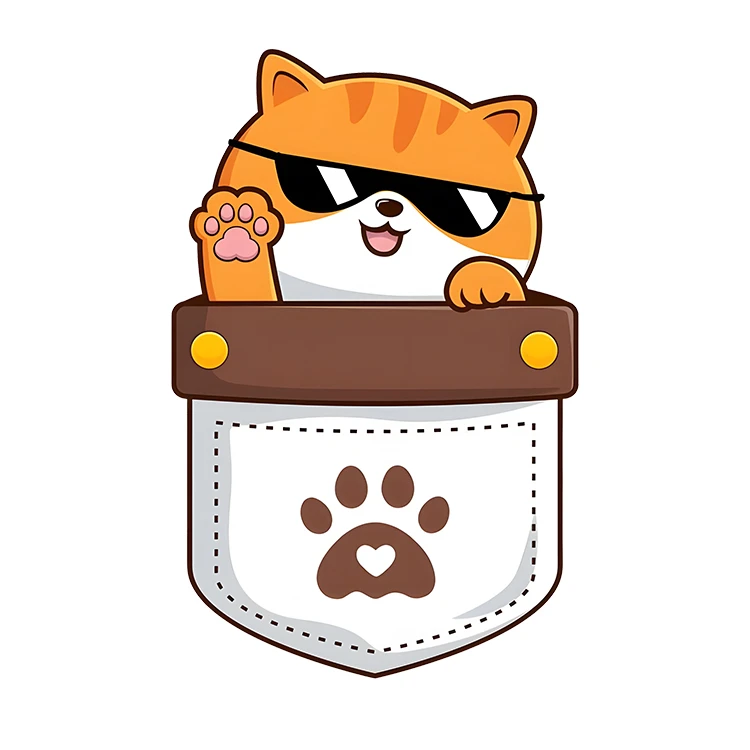 استیکر پارچه و لباس پاد آفرین مدل کارتونی کیوت فانتزی گربه کد S3693