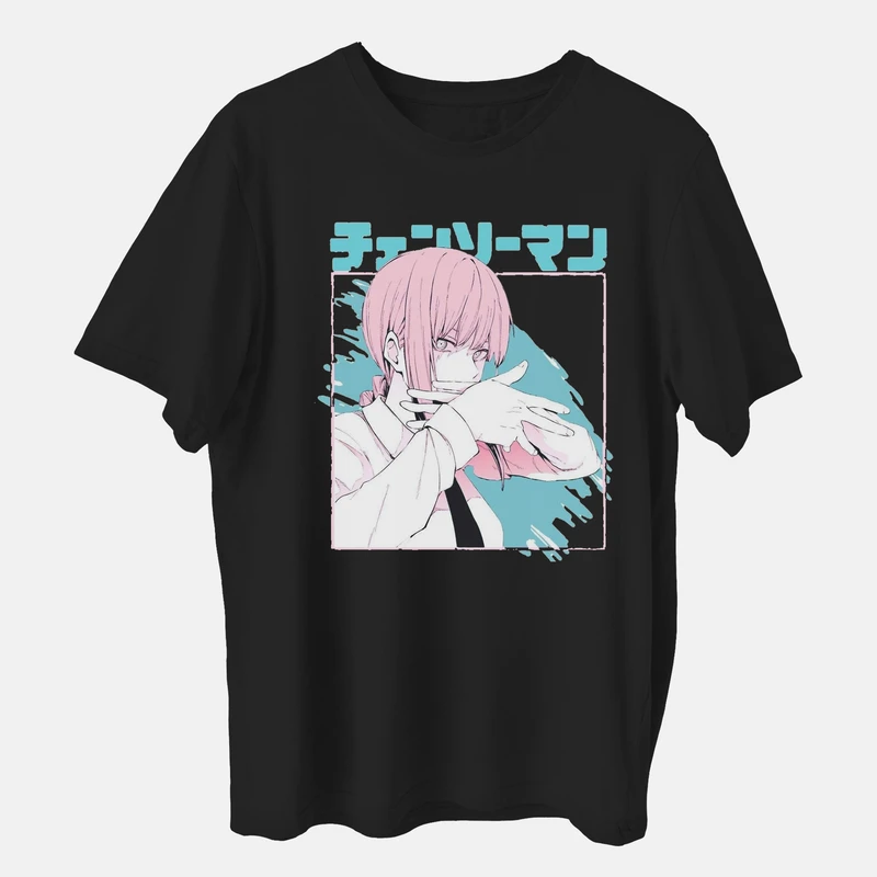 تی شرت آستین کوتاه زنانه مدل انیمه ای کد anm314