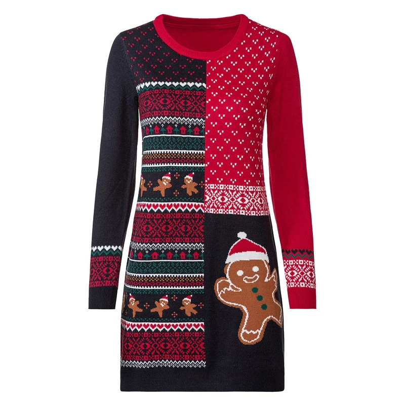 تونیک بافتنی آستین بلند زنانه اسمارا مدل کریسمسی