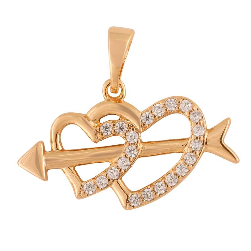 آویز گردنبند زنانه ژوپینگ مدل قلب و تیر کد N3600