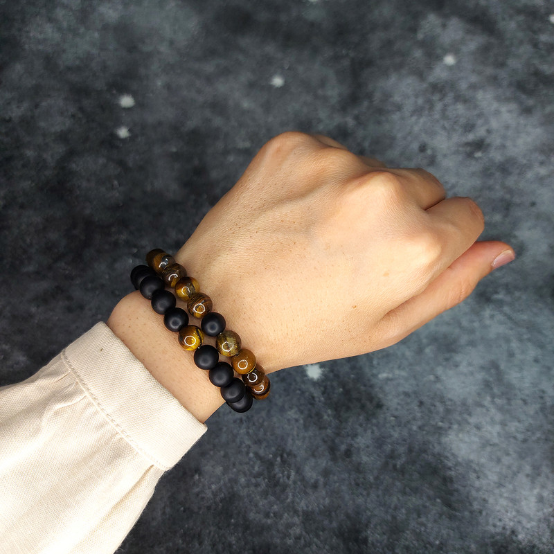 دستبند ناماسته مدل ست چشم ببر و اونیکس کد89 بسته 2 عددی