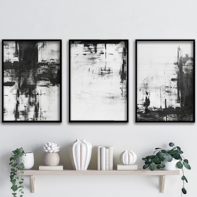 تابلو آتریسا طرح آبستره مدل ATA195 مجموعه 3 عددی 