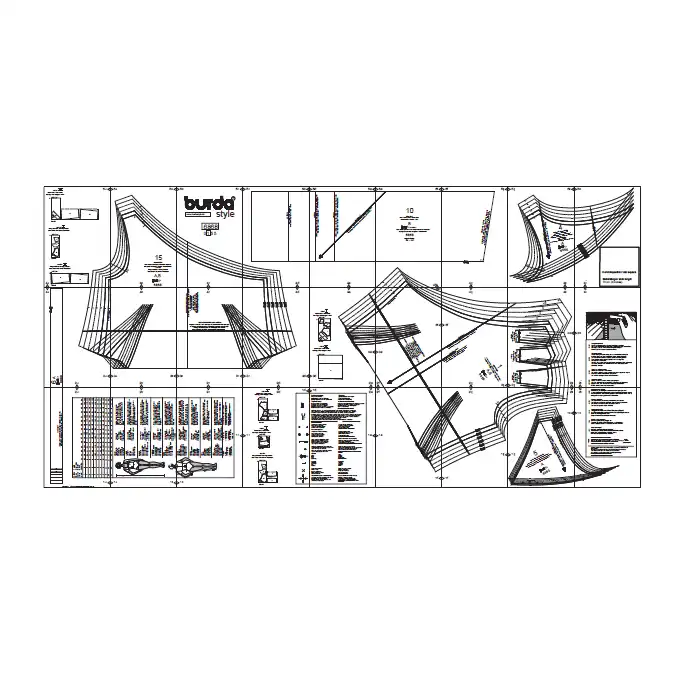 الگو خیاطی لباس مجلسی زنانه بوردا استایل کد 6868 سایز 34 تا 44 متد مولر