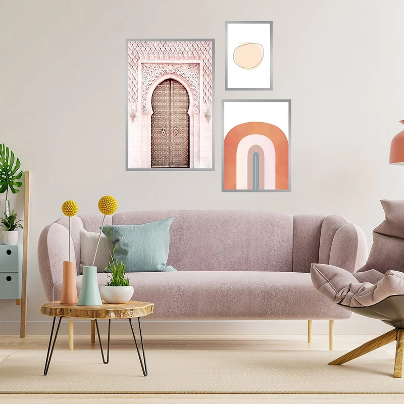 تابلو بکلیت طرح نقاشی مدرن مدل شاین اکلیلی SI-854 مجموعه 3 عددی