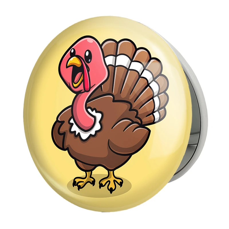 آینه جیبی خندالو طرح حیوانات بامزه بوقلمون مدل تاشو کد 29665