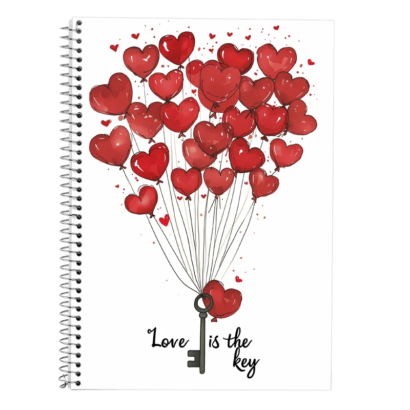 دفتر زبان 50 برگ مدوپد مدل سه خط طرح عاشقانه love کد DF14090