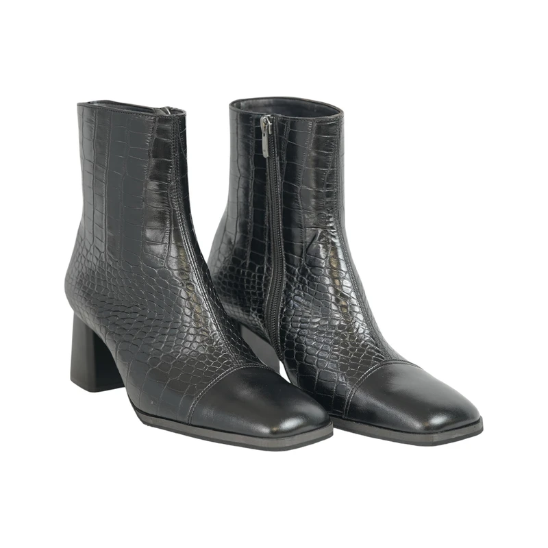 عکس شماره 3 : نیم بوت زنانه مدل چرم کروکو کد 1802