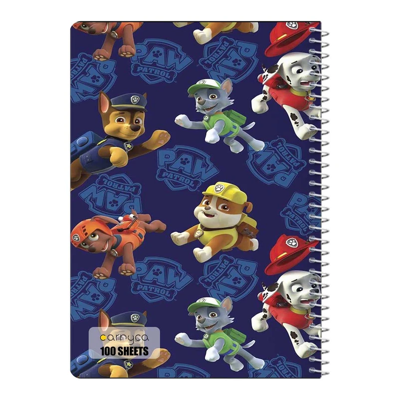 دفتر مشق 100 برگ سیمی کارنیکا طرح سگ های نگهبان paw patrol کد 23373