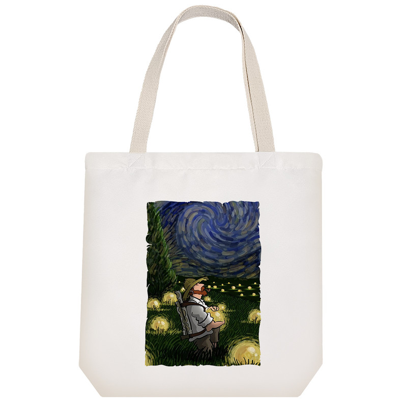 ساک خرید پارچه ای خندالو طرح شب پرستاره ونگوگ مدل توت بگ کد 7005