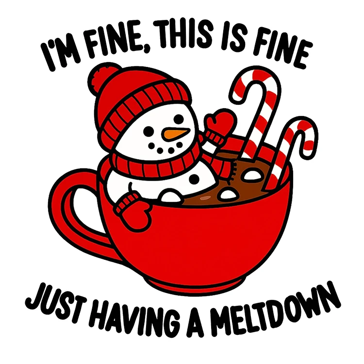 استیکر پارچه و لباس پاد آفرین مدل کریسمس طرح بابانوئل کاج گوزن آدم برفی قهوه کد S2838