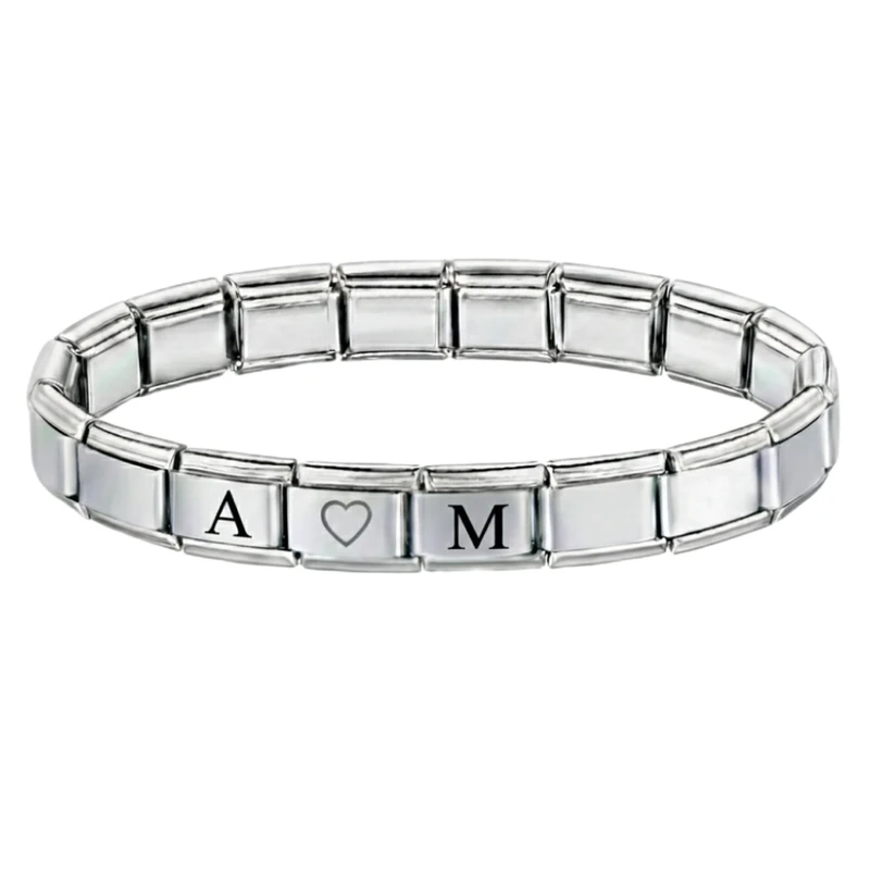 دستبند مدل چارم ایتالیایی با حرف M و A