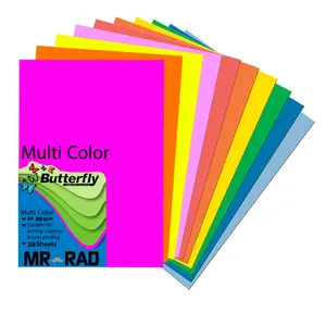 کاغذ رنگی A4 مستر راد مدل رنگین کمان کد 01 بسته 20 عددی