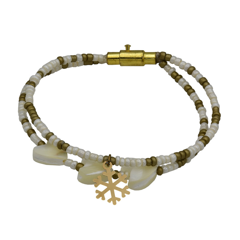 دستبند طلا 18 عیار زنانه الن نار مدل برف ELN5963052