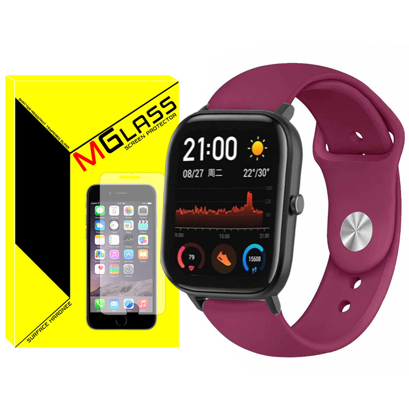 بند ام‌گلس مدل Sic-MG مناسب برای ساعت هوشمند امیزفیت Pop / Pop 2