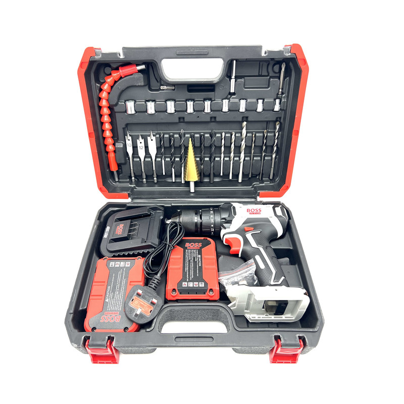 مجموعه 28 عددی دریل پیچ گوشتی چکشی شارژی صنعتی باس مدل BS0025 مجموعه 28 عددی دریل پیچ گوشتی چکشی شارژی صنعتی باس مدل BS0025