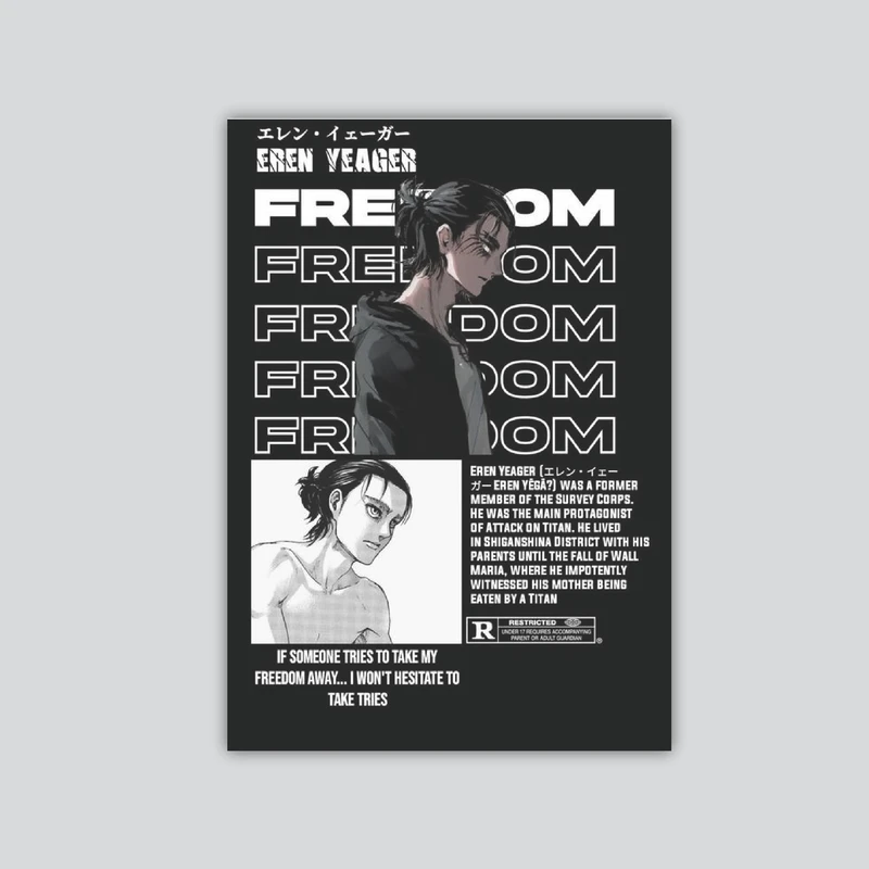 تابلو شاسی طرح انیمه اتک ان تایتان مدل EREN 2