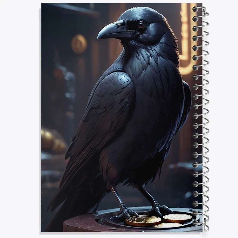 دفتر ژورنال نویسی 50 برگ خندالو مدل نقطه ای طرح کلاغ کد F985