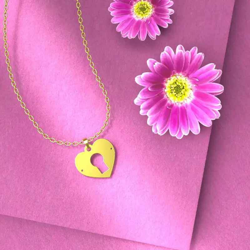 گردنبند طلا 18 عیار زنانه مدوپد مدل قفل کد D2-1-1078