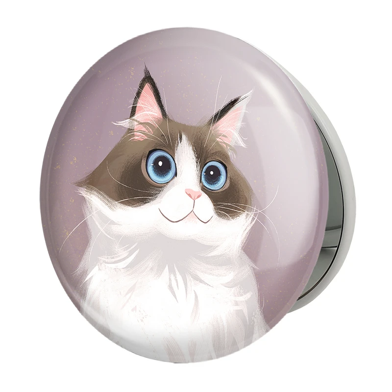 آینه جیبی خندالو طرح گربه مدل تاشو کد 28227 