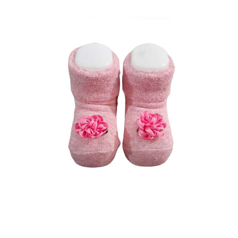 جوراب نوزادی مدل عروسکی حوله ای LB SANTA 307