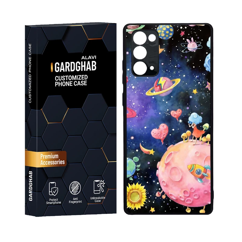 کاور گارد قاب علوی مدل دور ژله ای پشت گلس فانتزی مناسب برای گوشی موبایل سامسونگ  Galaxy Note 20