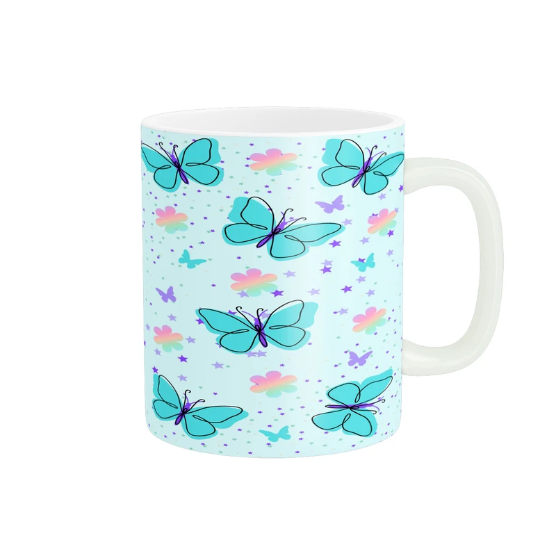 ماگ پادآفرین مدل فانتری طرح پروانه زیبا کد p9626