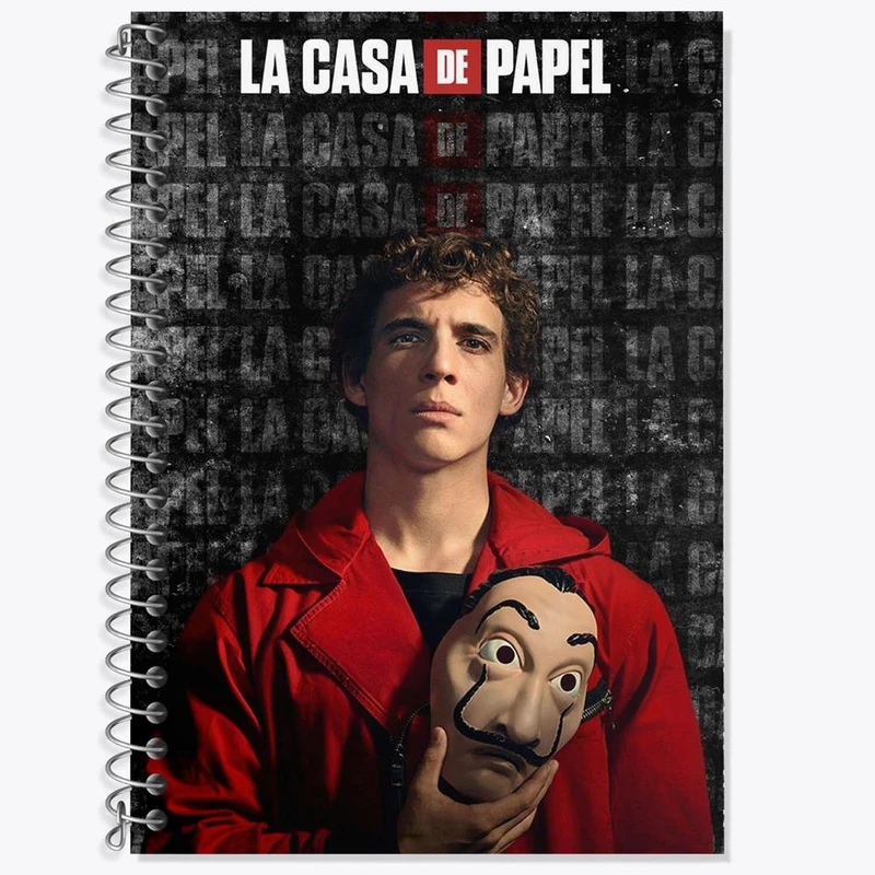 دفتر زبان 50 برگ خندالو مدل سه خط طرح ریو سریال Money Heist کد 3229