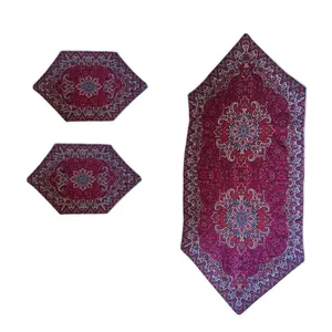 ست رومیزی و رانر 3 تکه طرح ترمه کد 01