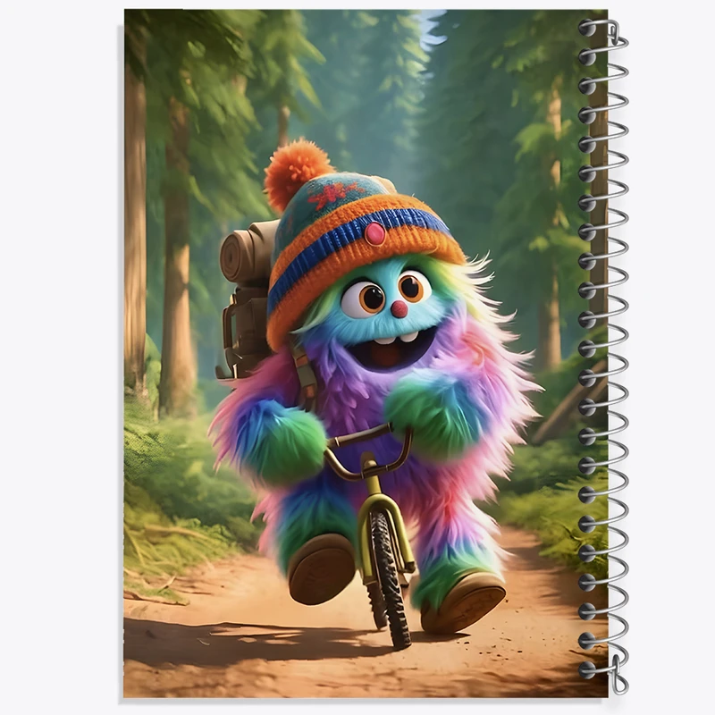 دفتر ژورنال نویسی 50 برگ خندالو مدل نقطه ای طرح هیولای کیوت کد F6282