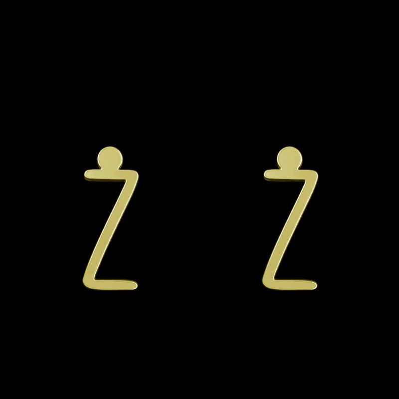 گوشواره طلا 18 عیار زنانه مدوپد مدل حرف Z کد GA1-17198