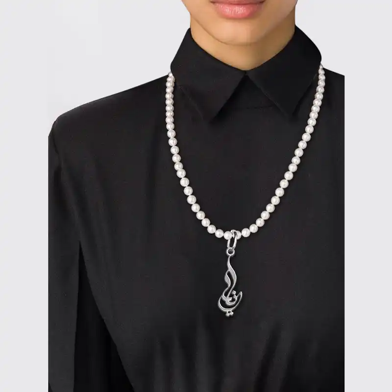 گردنبند نقره زنانه لیردا مدل اسم دینا morv sss dina82