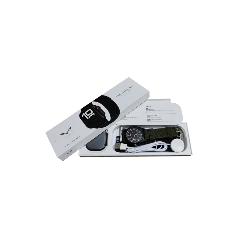 ساعت هوشمند 2.02 اینچی ویکتوری مدل HX9 ULTRA MAX با بند پارچه ای به همراه ساعت مچی