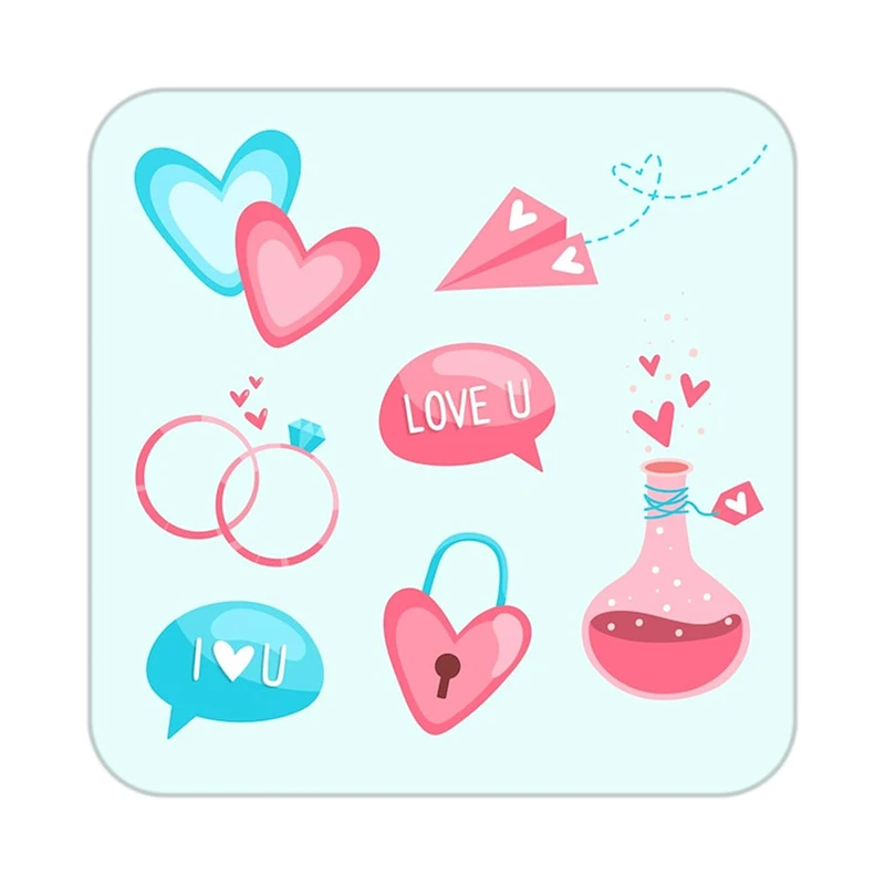 زیر لیوانی کاکتی طرح عاشقانه مدل mp37380