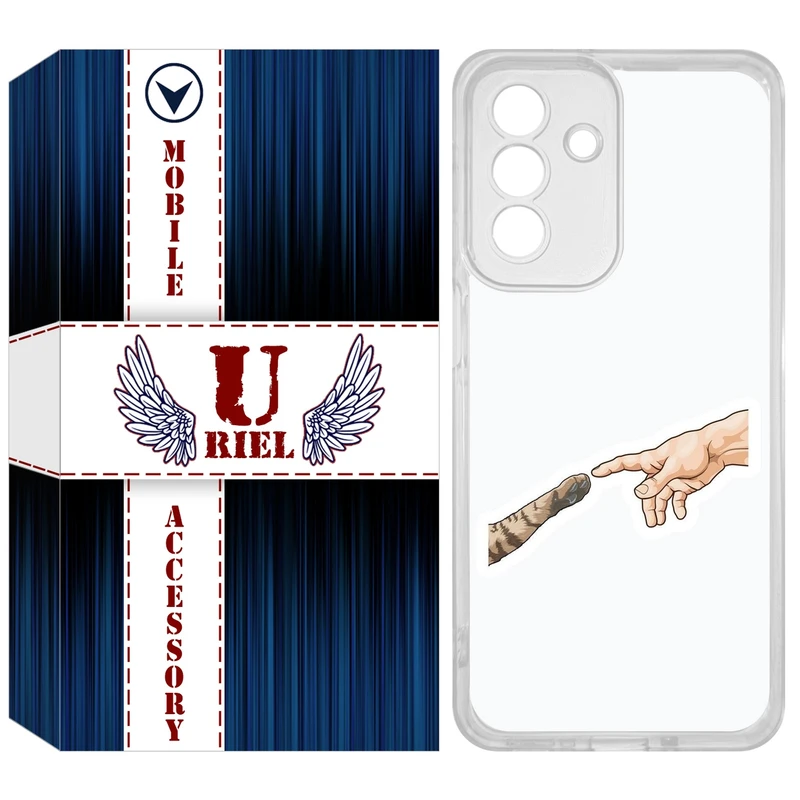 کاور یوریل مدل Clear کد 94 طرح دست گربه مناسب برای گوشی موبایل سامسونگ Galaxy A56