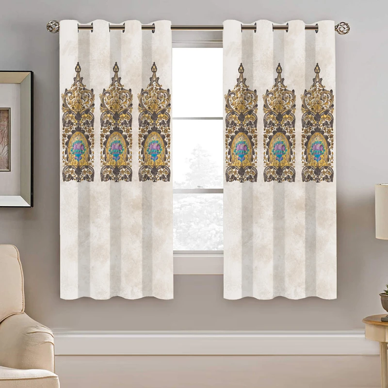 پرده نیروانا طرح سنتی مدل هازان کد 9016 سایز 140×200 سانتی متر