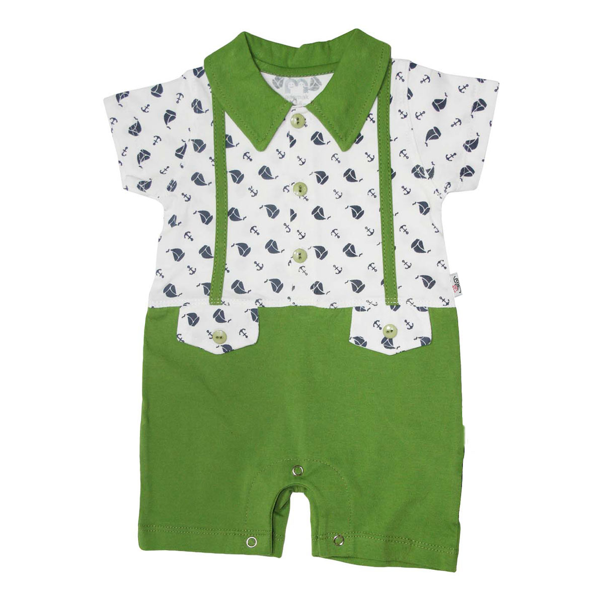 سرهمی نوزادی آدمک مدل جنتلمن رنگ سبز