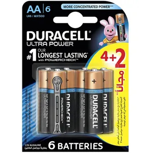 Duracell Ultra Power Duralock With Power Check AA Battery Pack Of 4 Plus 2